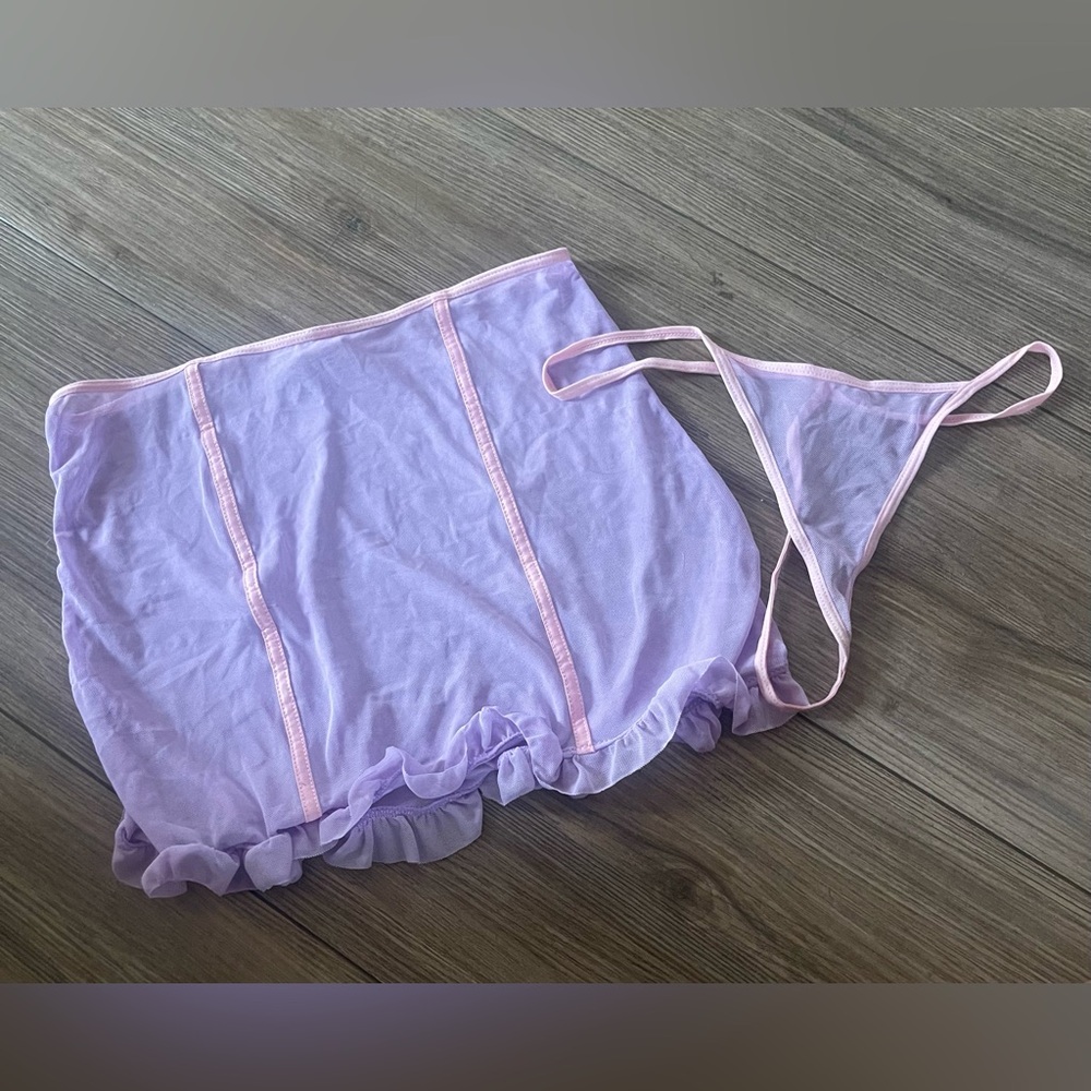 Lavender Sheer Thong Set!
